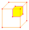 triangolo equilatero su un cubo