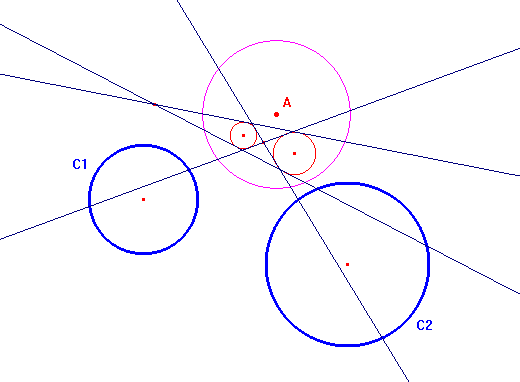 circonferenze per un punto e tangenti a due circonferenze