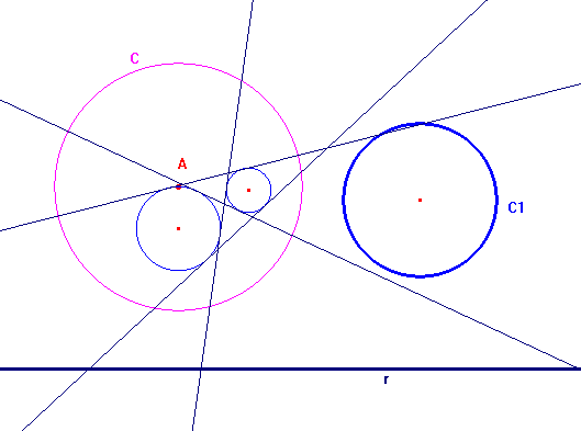 cerchi per un punto e tangenti ad una retta e ad una circonferenza