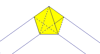 pentagono con la carta piegata