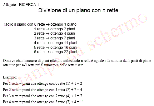 Parte iniziale della scheda con descrizione della ricerca